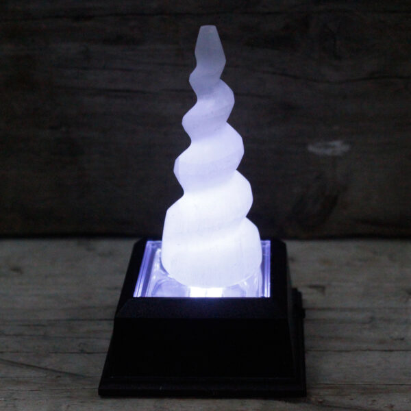Torre de Cuerno de Unicornio Espiral de Selenita - 10 cm - Imagen 3