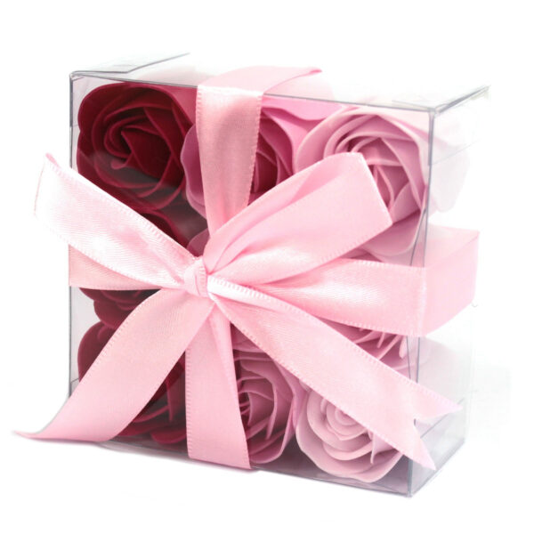 Set de 9 flores de Jabón - rosas rosa - Imagen 4