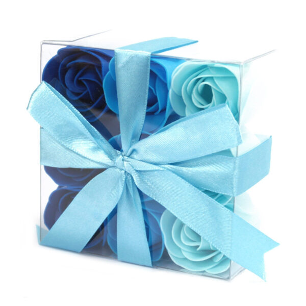 Set de 9 flores de Jabón - rosas azul - Imagen 4