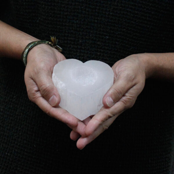 Candelero Selenite corazón - Imagen 3