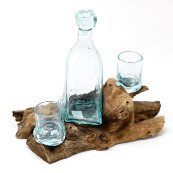 Vidrio Fundido Sobre Madera - Set Whisky - Imagen 2