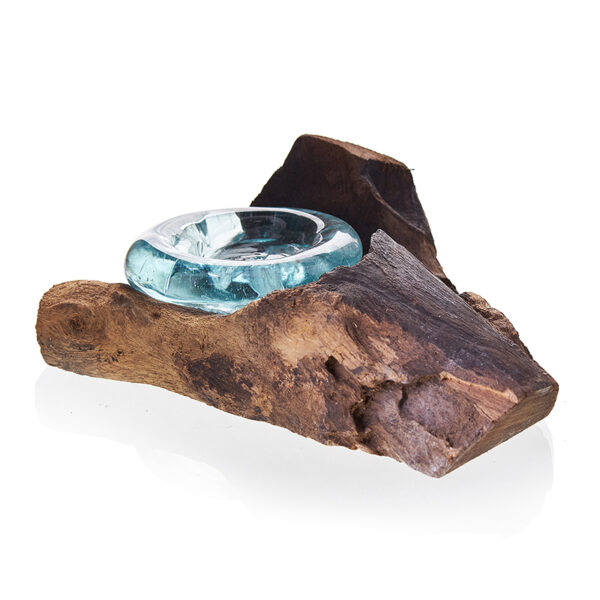 Vidrio Fundido Sobre Madera - Porta Vela - Imagen 2