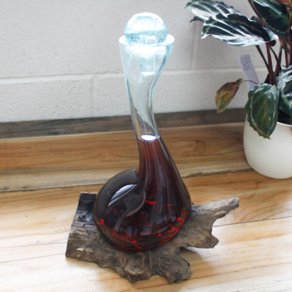 Vidrio Fundido Sobre Madera - Decanter Vino - Imagen 3