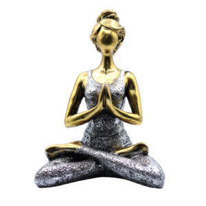 Yoga Lady Figure -  Bronze & Silver 24cm