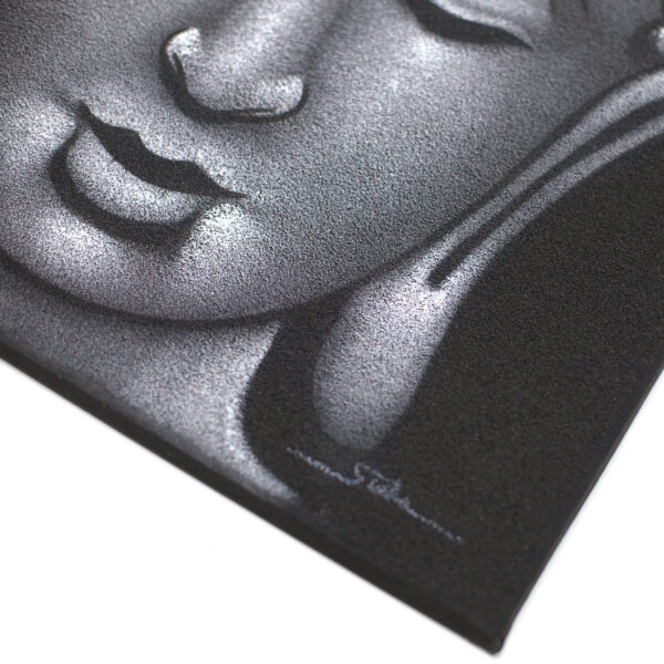 Cuadro de Buda - Acabado en Gris y Arena - Imagen 2