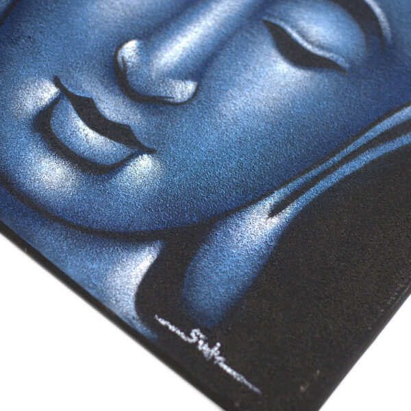 Cuadro de Buda - Acabado en Arena y Azul - Imagen 2