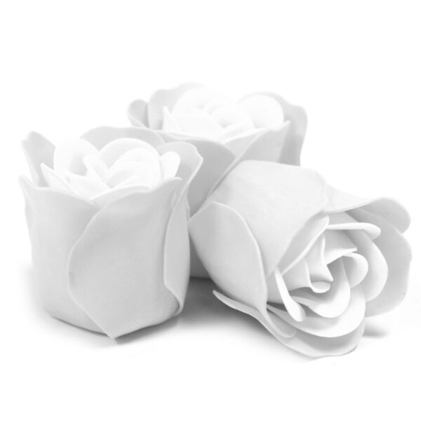 Set de 3 flores de jabón caja corazón - rosas blanca - Imagen 2
