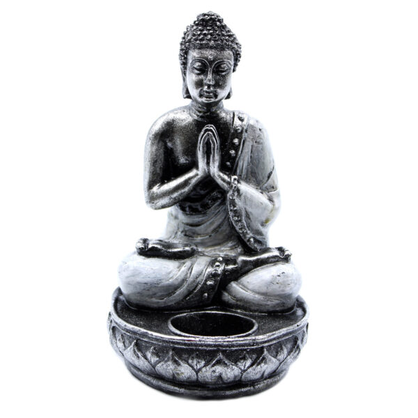 Buddha Porta Vela- Blanco - Med - Imagen 2