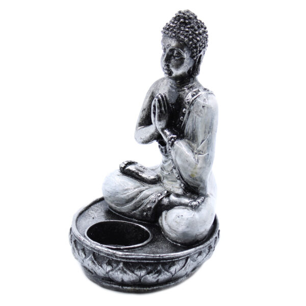 Buddha Porta Vela- Blanco - Med - Imagen 3