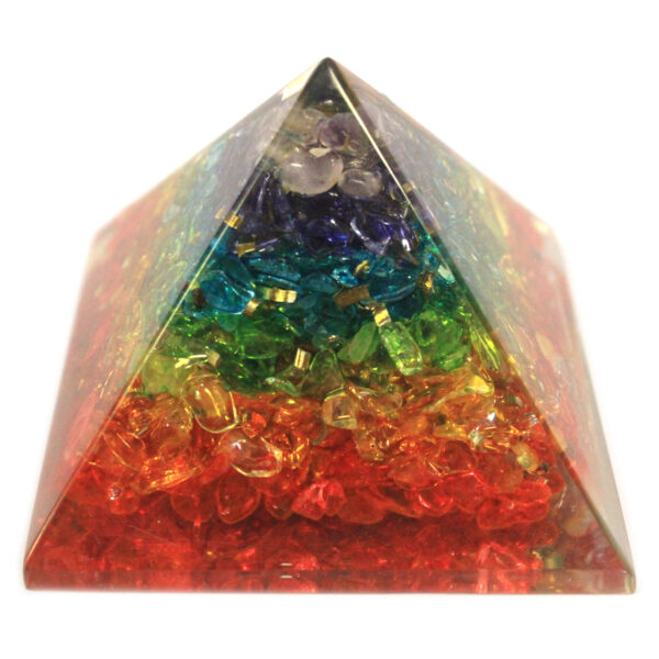 Lrg Piramide de Orgonite 70mm - Gemas de Chakra - Imagen 2