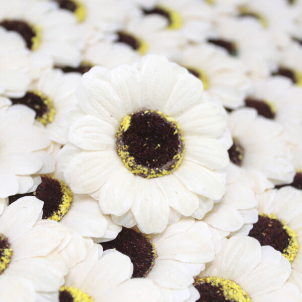 Flor de girasol manualidades deco mediana - marfil - Imagen 4