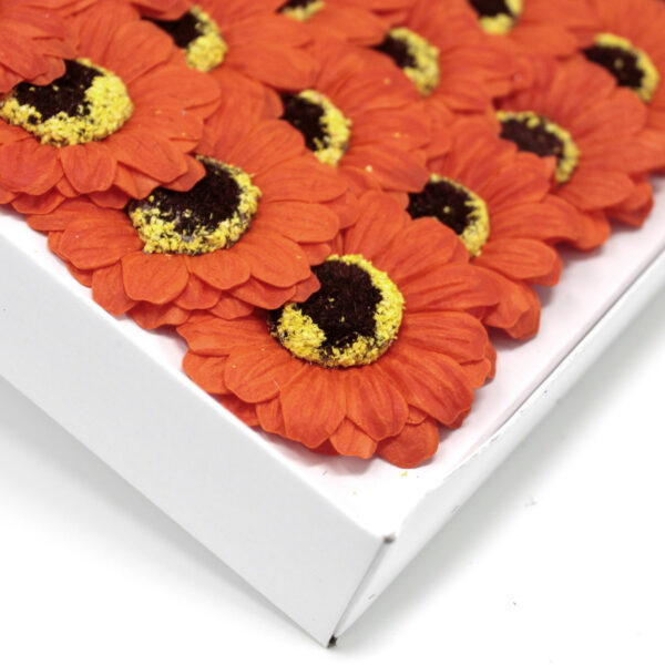Flor de girasol manualidades deco mediana - naranja - Imagen 3