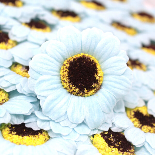 Flor de girasol manualidades deco mediana - celeste bebé - Imagen 4