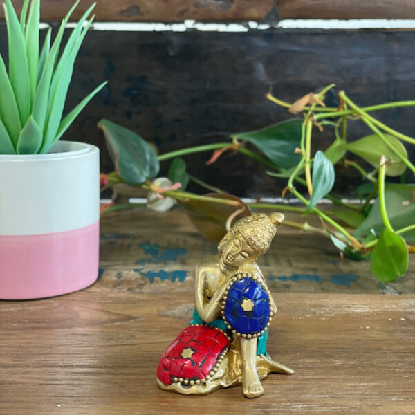 Figura de Buda de Latón - Pensando - 6.5 cm - Imagen 3