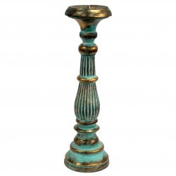 Soporte de vela grande - Turquois Gold