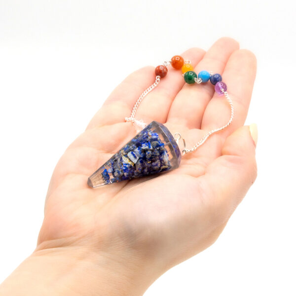 Péndulo de chakra de poder de orgonita - Lapis - Imagen 3