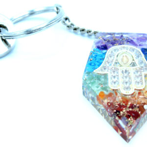 Llavero de poder de orgonita - Piedras Preciosas Chakra Hamsa