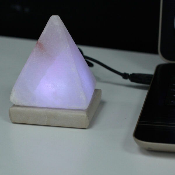 Lámpara de sal USB WHITE Pyramid - 9 cm (multi) - Imagen 2