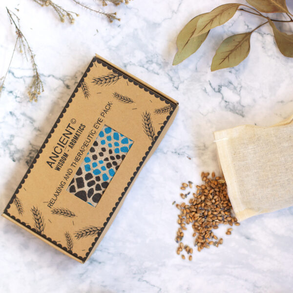 Almohada para los ojos de algodón natural lavanda y juco en caja de regalo - Víbora azul - Imagen 3