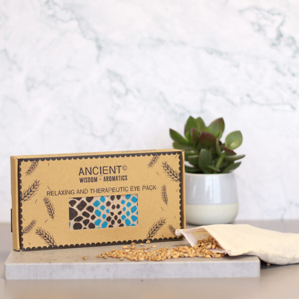 Almohada para los ojos de algodón natural lavanda y juco en caja de regalo - Víbora azul - Imagen 4
