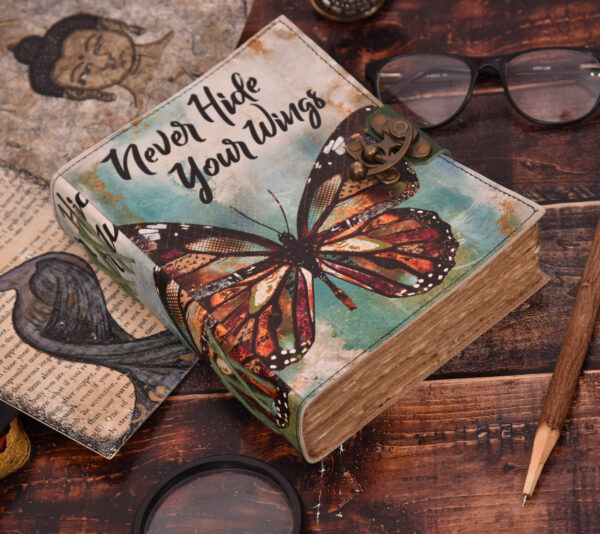 Cuaderno de cuero "Never Hide Your Wings" - Imagen 2