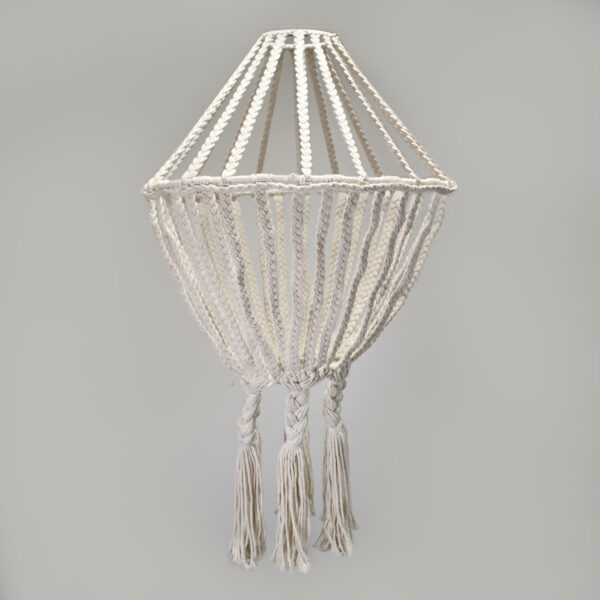 Candelabro de gota grande de macramé - Natural - Imagen 2