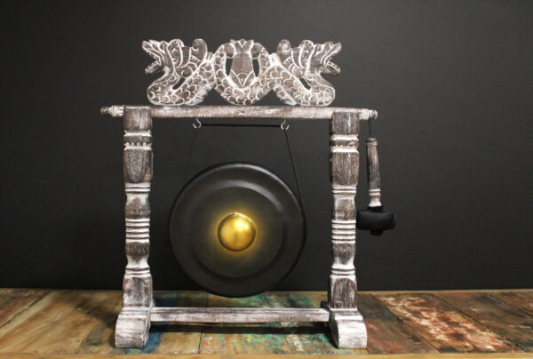 Pequeño Gong de Meditación con Soporte - 25cm - Negro - Imagen 2
