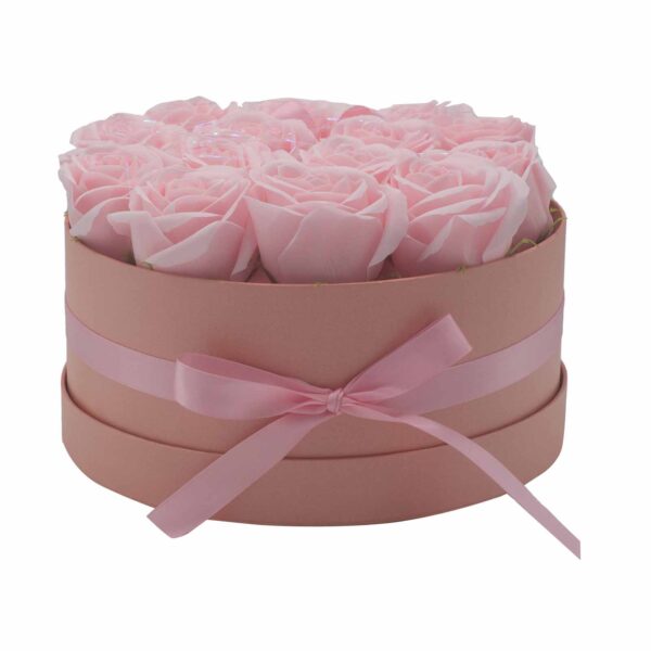 Caja de Regalo - Flor de Jabón  14 Rosas Rosas - ronda - Imagen 3