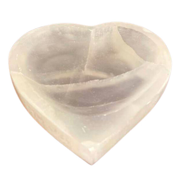 Cuenco de corazón de selenita - 15cm - Imagen 2