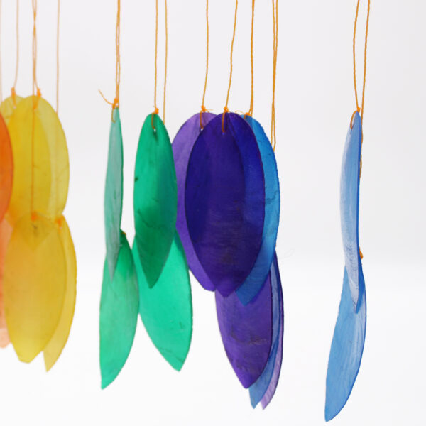 Carrillon de Madera -  Hojas Grandes Arco Iris - Imagen 2