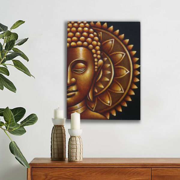 Mandala Medio Buda Dorado 60x80cm - Imagen 2