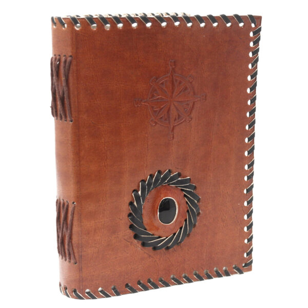 Cuaderno de cuero Onix Negro y bordes - Imagen 3