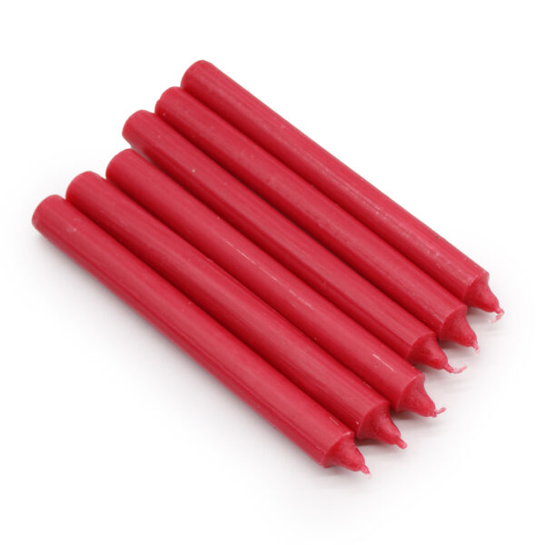 Bulk Solid Colour Dinner Candles - Rustic Red - Pack of 10 - Imagen 3