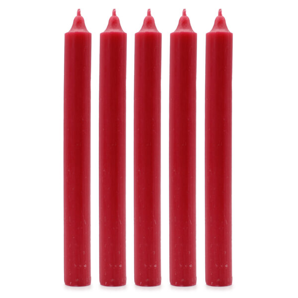 Bulk Solid Colour Dinner Candles - Rustic Red - Pack of 10 - Imagen 2