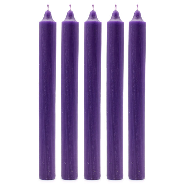 Juego de Velas de Mesa de Color Sólido - Pack de 21 - Violeta Rústico - Imagen 2