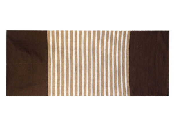 Alfombra India de Algodón - 70x170cm - Marrón Oscuro / Beige - Imagen 4