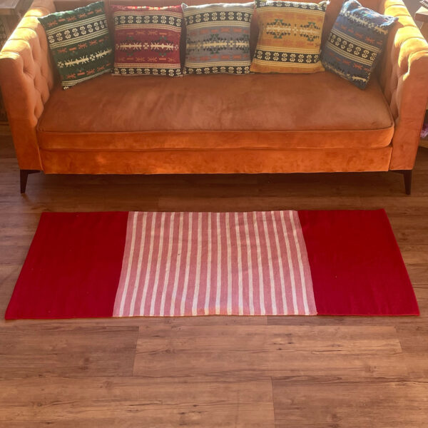 Alfombra India de Algodón - 70x170cm - Rojo/Rosa - Imagen 2