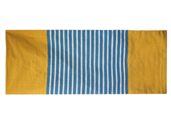 Alfombra India de Algodón - 70x170cm - Amarillo/ Azul - Imagen 4