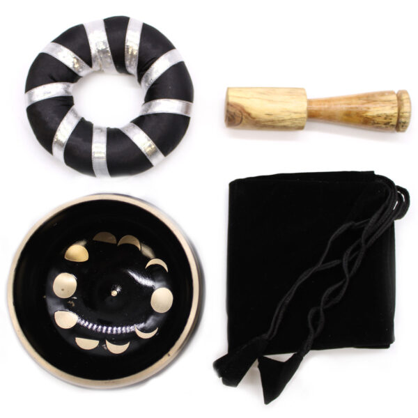 Juego de Cuenco Tibetano - Fase Lunar - Negro 10,7 cm - Imagen 3