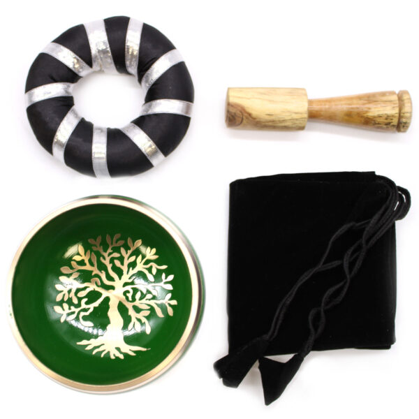 Juego de Cuenco Tibetano - Árbol de la vida - Verde 10,7 cm - Imagen 3