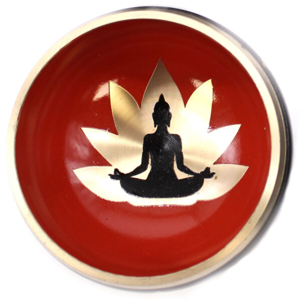 Juego de Cuenco Tibetano - Buda - Negro/Naranja 10,7 cm - Imagen 4