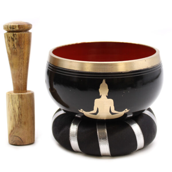 Juego de Cuenco Tibetano - Buda - Negro/Naranja 10