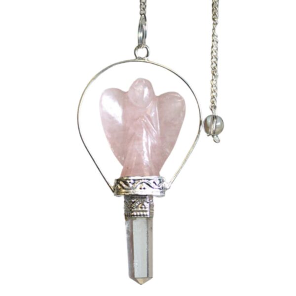 Péndulo ángel cuarzo rosa - Imagen 2