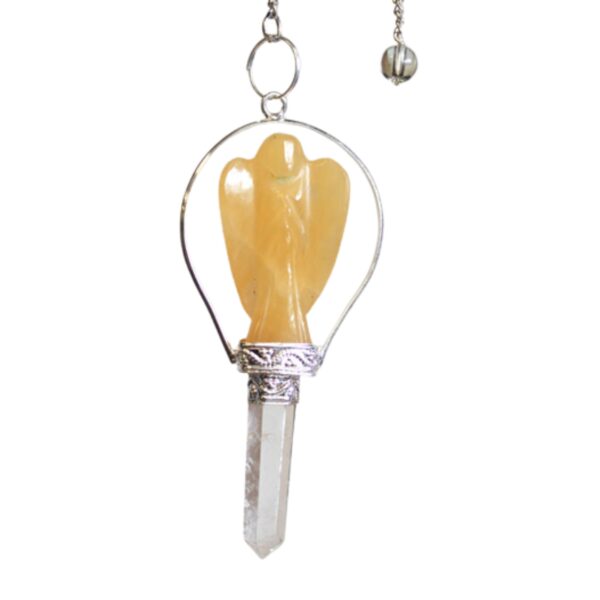 Péndulo de ángel con anillo de cuarzo amarillo - Imagen 2