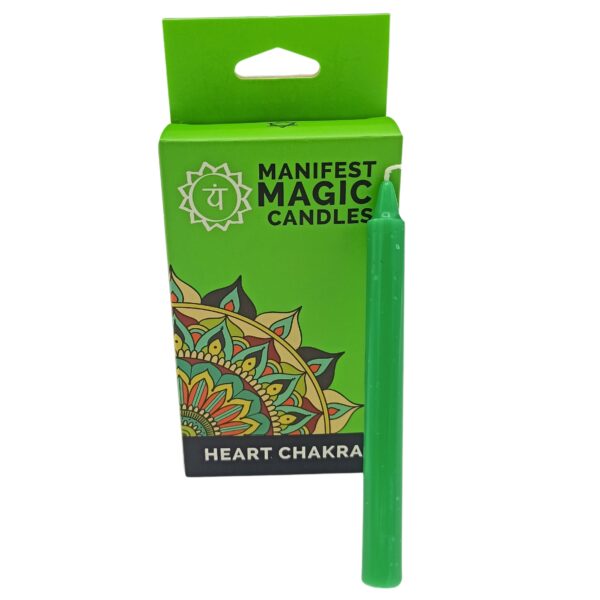 Velas Mágicas Manifest (pack de 12) - Verde - Chakra Corazón - Imagen 4