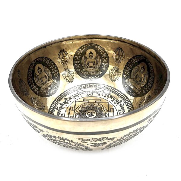 Cuenco Tibetano Curativo Grabado - 21cm - Om y Buda - Imagen 3