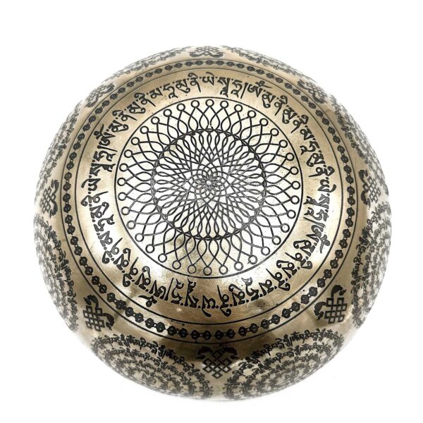 Cuenco Tibetano Curativo Grabado - 21cm - Om y Buda - Imagen 4