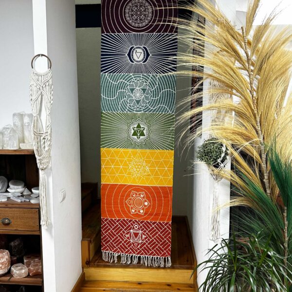 Alfombra de Yoga 100% Algodón - 60x200cm - 7 Chakras - Imagen 4