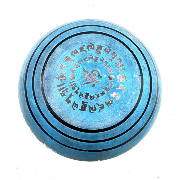 Cuenco tibetano Earth Powder - Cinco Budas Mantra Azul - 16 cm - Imagen 3