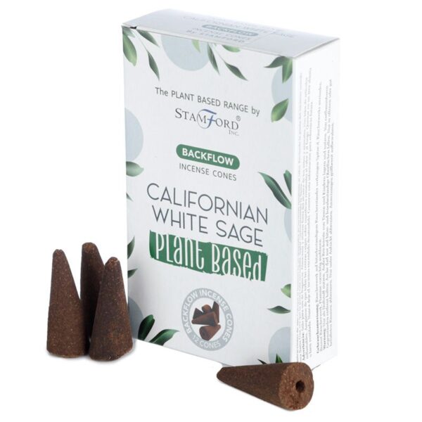 Conos de Incienso de Reflujo a Base de Plantas - Salvia Blanca de California - Imagen 2
